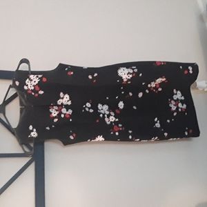 Ann Taylor Black Floral Sheath Dress